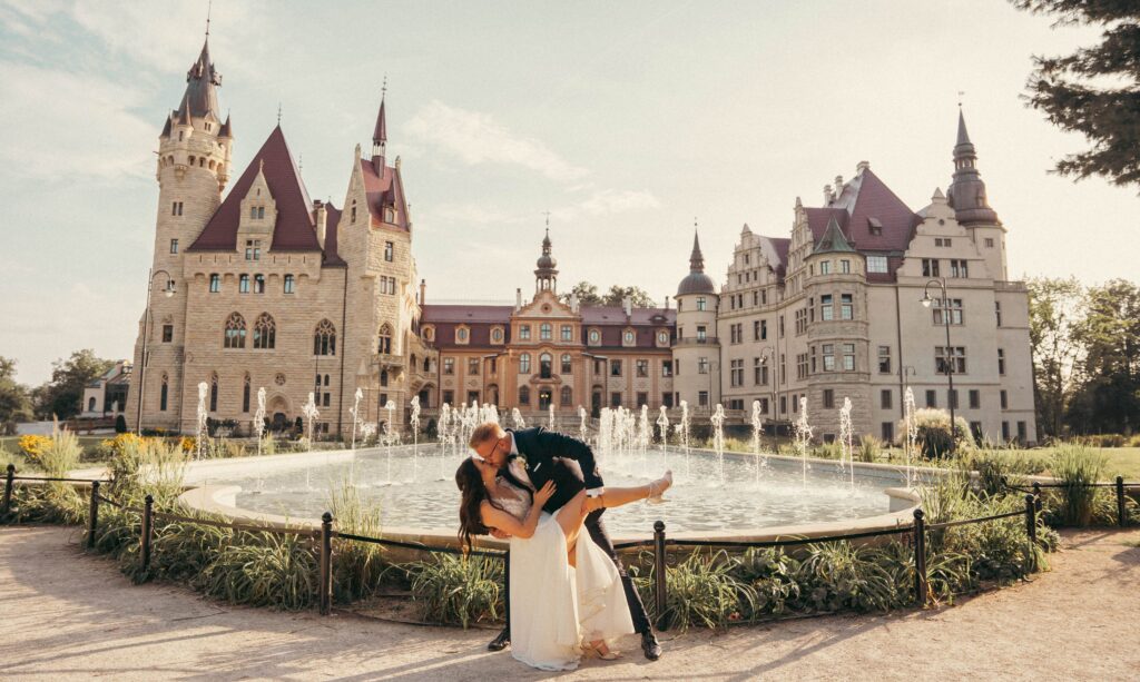 sesja ślubna w pałacu