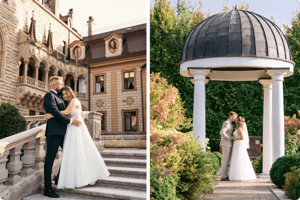 sesja ślubna w pałacu